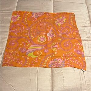 Vintage Vibrant Orange Paisley Scarf